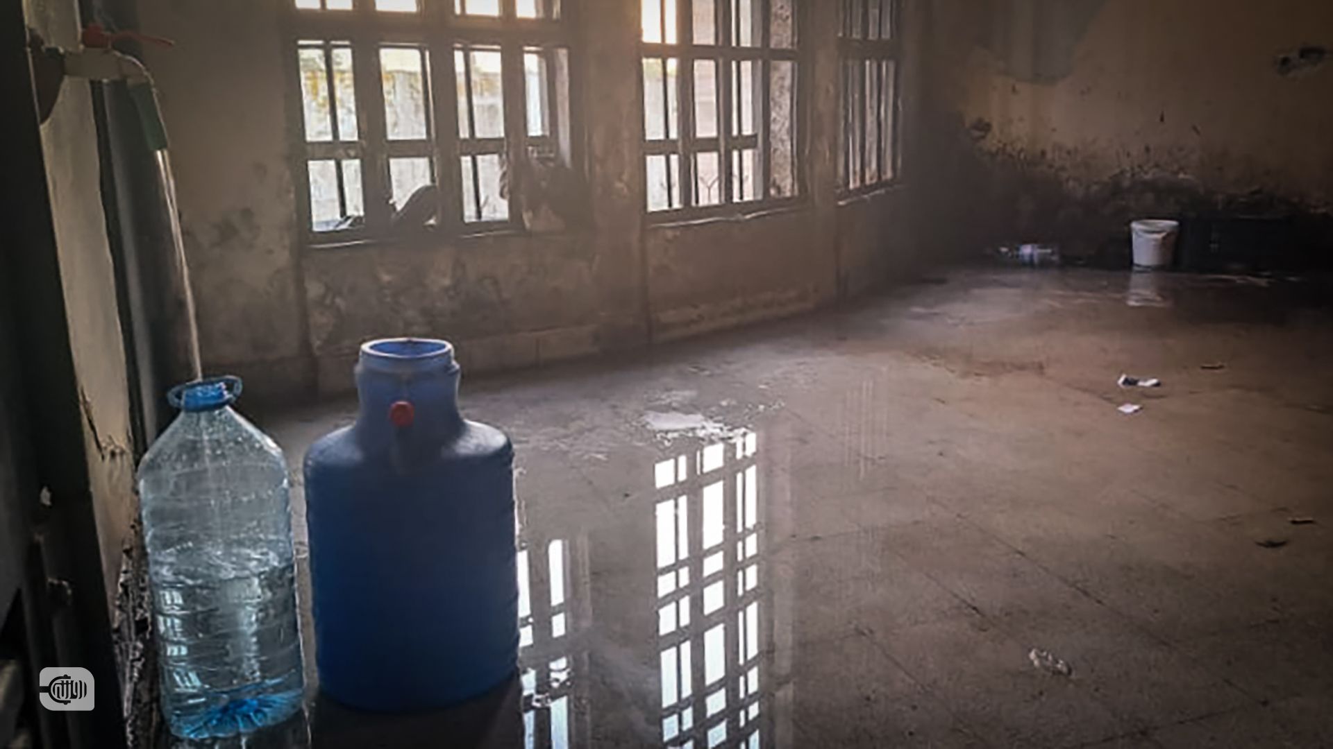 Aphoto from inside Roumieh prison showing one of the bathrooms used by prisoners.