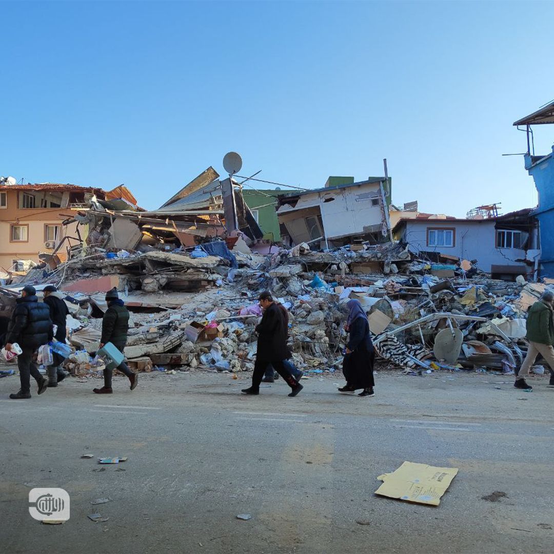 Destroyed buildings in the Turkish city of Antakya